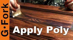 The floors need to be sanded 3 times, with finer and finer grits, so do you need to buff between coats of polyurethane? Apply Polyurethane Wood Finish How To Gardenfork Youtube