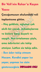 Bir Veli Nin Rekor A Kosan Yazisi Teaching Kids Math Humor Education