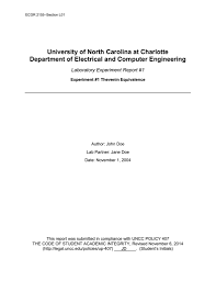 Example Lab Report Electrical And Computer Engineering At Unc With Engineering Lab Report Template Best Lab Report Template Computer Engineering Lab Report