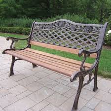Tea Rose Wood And Cast Iron Park Bench Oakland Living Outdoor Bench