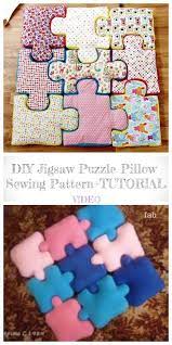 Diy Jigsaw Puzzle Pillow Free Sewing Pattern Video Puzzle Quilt Sewing Machine Quilting Sewing Pillows Ideas