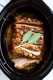This cut of meat is good value, as well as being tender and moist. Crockpot Pork Loin In Creamy Garlic Sauce Eatwell101