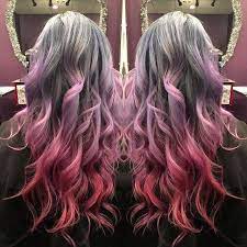 Image Result For Gray Hair With Red Colored Hair Extensions Hair Styles Hair