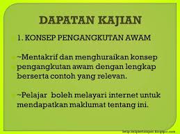 Kelip Kelip Kehidupan Kkg 2013 Dapatan Kajian Konsep Pengangkutan Awam