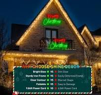 Shine Decor 48.8"x29.3" Merry Christmas Sign, 170 LEDs ...