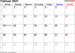 Im folgendem können sie unsere kalender 2021 zum ausdrucken kostenlos herunterladen. Kalender Februar 2021 Als Pdf Vorlagen