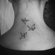 Origami tattoo japanese tattoos for men japanese tattoo designs small japanese tattoo body art tattoos small tattoos tattoos for guys tatoos paper. Origami Cranes On The Back Of The Neck Tattoogrid Net