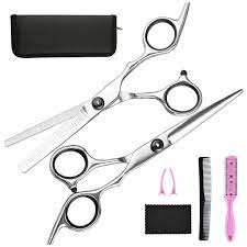 Buy Hair Cutting Scissors Thinning Shears Fcysy Professional Barber Sharp Hair Scissors Hairdressing Shears Kit With Haircut Accessories In Leather Case For Cutting Styling Hair For Women Men Pet 7 Pcs Online