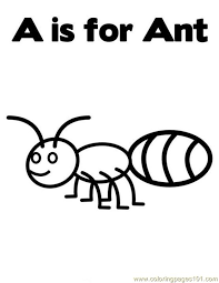 A is for ant printable coloring page, free to download and print. A Is For Ant Coloring Page For Kids Free Ants Printable Coloring Pages Online For Kids Coloringpages101 Com Coloring Pages For Kids