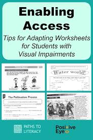 Enabling Access Tips For Adapting Worksheets For Students With Visual Impairments Visually Impaired Students Visually Impaired Tactile Learning