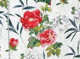 We carry a large collection of toile fabrics from beloved designer brands such as scalamandre, kravet, lee jofa, f schumacher and. Red Pink Peony Toile Fabric Linen Floral Watercolor Contemporary Drapery Fabric By Brick House Fabrics Houzz