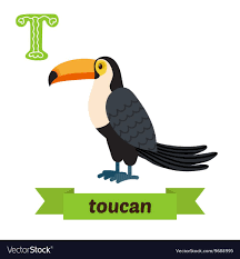 Toucan T Letter Cute Children Animal Alphabet In Vector Image On Vectorstock Animal Alphabet Animals Cartoon Animals