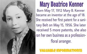 Women throughout the world need to thank this woman for her creativeness  inventing the sanitary belt for women. She's definitely creative people of  color and holds five additional patents in that field. |