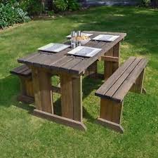 What to do with a table and bench set? Tinwell Picnic Table And Bench Set Wooden Outdoor Heavy Duty Garden Furniture Ebay