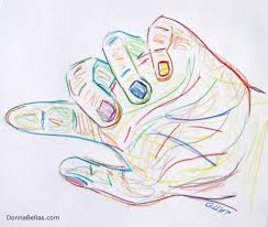 Donnabellasdoodle Lynda 21 Day Drawing Challenge Day 4 Give Yourself A High Five Draw Your Hand 5 Times In 5 D Drawing Artwork Drawing Challenge Drawings