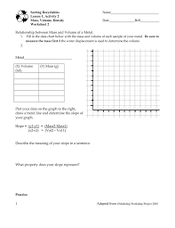 Formative Assessment Is On Page 4 Of Mass Volume Density