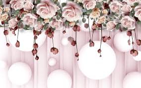 سعر ورق جدران منظر الورد ثلاثي الابعاد فى السعودية سوق السعودية كان بكام