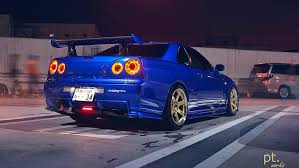 In todays video, i reveal the car to you guys and give you a full walk around of the r34 gtr. Hd Wallpaper Nissan Skyline Gt R R34 Jdm Japanese Cars Blue Cars Sports Car Wallpaper Flare