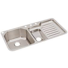 Stainless steel double bowl kitchen sink with drainboard. Elkay Lustertone Stainless Steel Double Bowl Undermount Kitchen Sink With Rib Drain Board In Lustertone Less Hole Stainless Steel Eluh4221l Ferguson