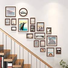 I found this helpful info on arranging prints on. Llf Staircase Multi Wood Picture Frames Collage Photo Frames Wall Decoration Kit 18 Pack For Stairs And Home Amazon Co Uk Home Kitchen