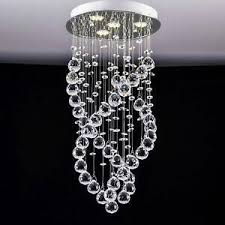 Modern K9 Crystal Spiral Raindrop Chandelier Lighting Flush Mount Ceiling Light Ebay