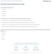 Only true fans will be able to answer all 50 halloween trivia questions correctly. Diversity Quiz Worksheet For Kids Study Com