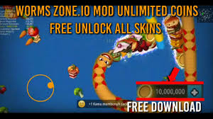 Worms zone mod apk is a simple worm character game, where the user plays as a worm character to grow it as large as possible by feeding it food items in the game. Worms Zone Io Mod Unlimited Coins Free Unlock All Skins Game Viral Youtube