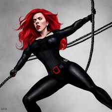 prompthunt: scarlett johansson as a black widow, full body pose, tied with  wall, rope bondage, slave, mouth wide open, tormented, angry and helpless,  in distress, no clothing, adult, not safe for work,