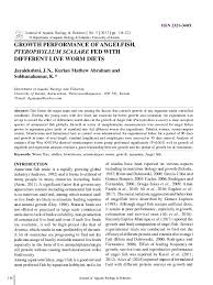 Pdf Growth Performance Of Angelfish Pterophyllum Scalare