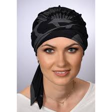 Chemo Mütze Amy -Schwarz und grau