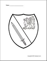 Each printable highlights a word that starts. Coloring Page Medieval Shield Griffin Abcteach