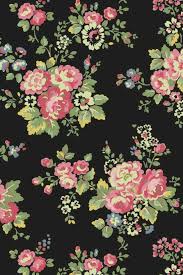 Flowers And Black Background Vintage Flowers Wallpaper Pink Flowers Wallpaper Flower Wallpaper