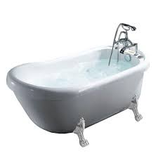 Ariel 5 58 Ft Whirlpool Tub In White Bt 062 The Home Depot Whirlpool Bathtub Whirlpool Tub Free Standing Bath Tub