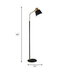 Post Modern 1 Bulb Floor Light Black Conical Frustum Adjustable Stand Up Lamp With Iron Shade Beautifulhalo Com
