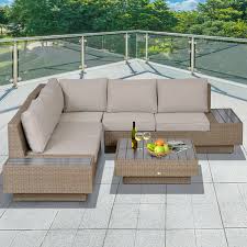 3er sofa + 2er sofa + tisch. Outsunny 4 Tlg Luxus Wicker Polyrattan Gartengarnitur Gartenmobel Garten Set Sitzgruppe Loungeset Loungemobel Inkl Seitentisch Sitzkissen