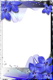 Beautiful Transparent Frame With Blue Orchids Blue Orchids Flower Frame Frame Border Design