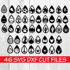 Download Teardrop Earrings Bundle Svg Dxf