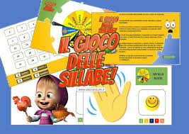 Ogni puzzle contiene l'immagine dell'oggetto e la parola divisa in sillabe. Giochiecolori It Maestro Fabio 2018