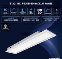 LUXRITE 6 x 2 ft. Integrated LED Recessed Backlit Panel 13W ...
