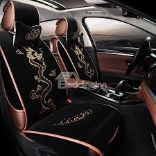 Lucky Dragon With Clouds Embroidery Crafts Fashion Universal Car Seat Cover Car Seats Custom Car Seat Covers Gold Dragon