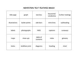 nonfiction text features bingo by kmediafun