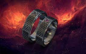His And Hers Celtic Wedding Bands Gothic Wedding Ring Black Etsy Gothic Wedding Rings Black Wedding Rings Black Wedding Ring Sets