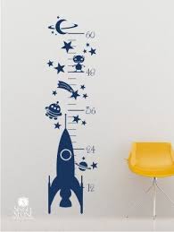 Nursery Rocket Growth Chart Wall Decal Vinyl Wall Art