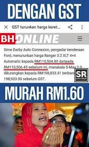 Selepas pilihan raya 2013 kerajaannya ditandai dengan mengejar beberapa pengkritik atas tuduhan menghasut, pemenjaraan ketua pembangkang anwar ibrahim berikutan sabitan kes liwat, pelaksanaan cukai barangan dan perkhidmatan (gst) dan skandal berterusan yang melibatkan firma negeri pelaburan 1malaysia development berhad (1mdb) yang membawa. Ini Bukti Harga Kereta Murah Selepas Gst Dilaksanakan Pembangkang Kantoi Malu Kaw2 Ameno World