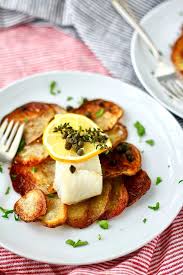 Sheet Pan Cod On Crispy Garlicky Potato Rafts Baked Cod Sheet Pan Dinners Sheet Pan Suppers