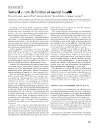 Pdf Toward A New Definition Of Mental Health