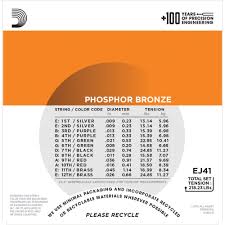 D Addario Ej41 Phosphor Bronze Acoustic Guitar Strings 09 45 12 String