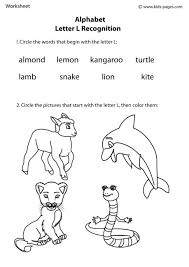 French alphabet practice | l'alphabet français : Letter L Recognition Worksheet