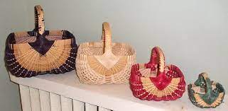 Four Sizes Of Margaret S Square Baskets 10 8 6 And 4 All Different Handle Techniques Made On The First B Basket Weaving Square Baskets Basket Weaver