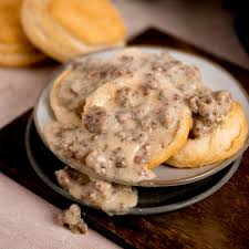 Image result for sausage gravy biscuits
